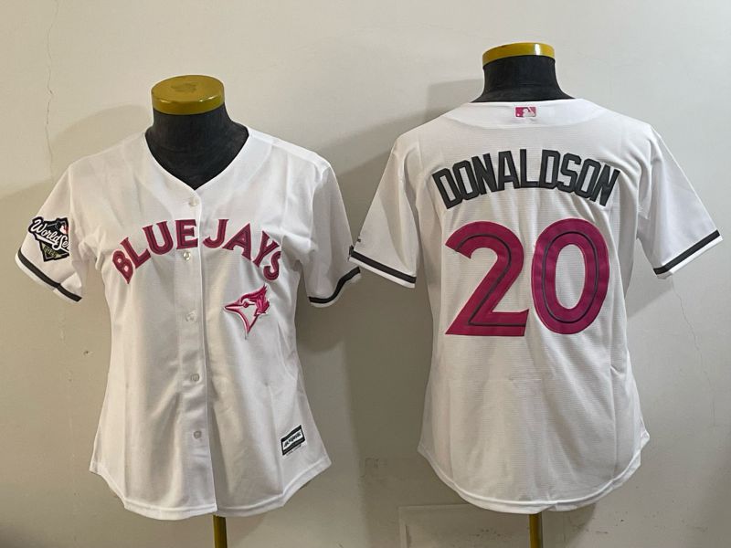 Women 2025 Nike Toronto Blue Jays #20 Donaldson White Game MLB Jersey 02->women mlb jersey->Women Jersey